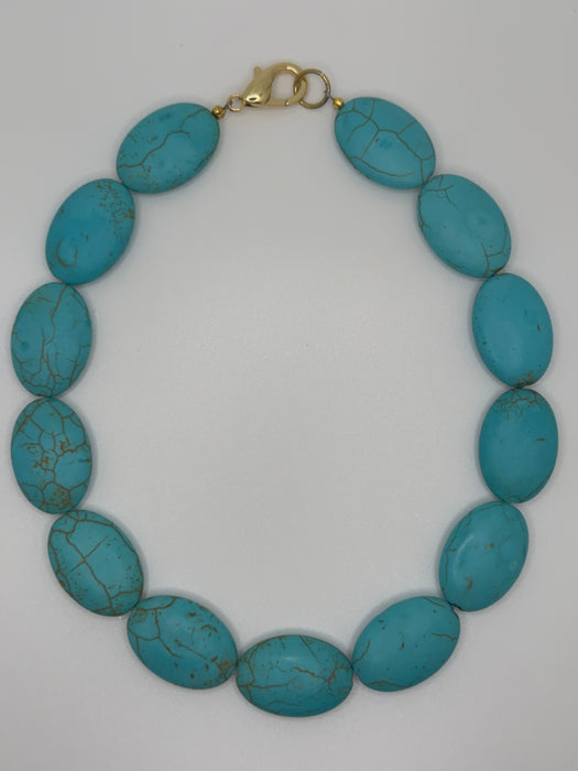 Chunky oval turquoise necklace