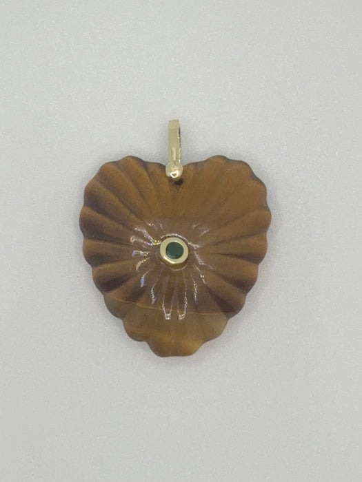 Tiger's Eye Heart Charm